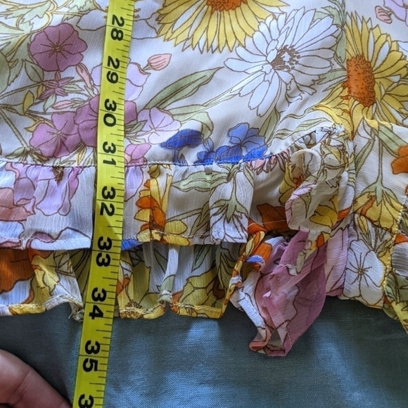 NEON Rose Floral Romper with Ruffles XL Feminine Romantic Whimsy Fairy - Picture 12 of 13